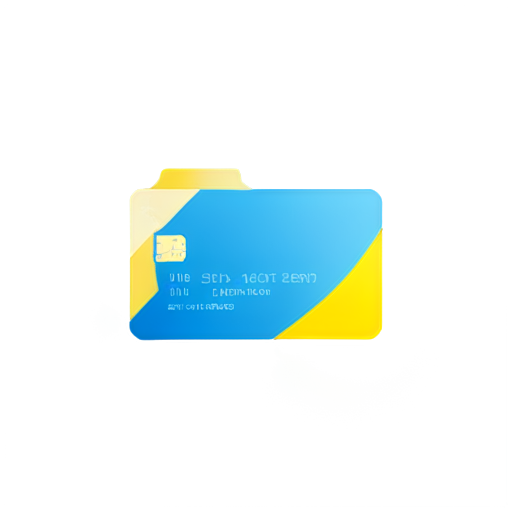 generate ID card diagonal crossed from one side top of the card in blue an yellow shade - icon | sticker