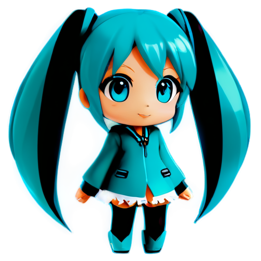 Hatsune Miku, proportional, colorized - icon | sticker