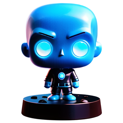 Epic full-body illustration of Dr. Manhattan, standing imposingly with blue glowing skin, on Mars background, intricate atomic symbols around, calm and powerful expression, dynamic lighting, high-definition, realistic style. - icon | sticker