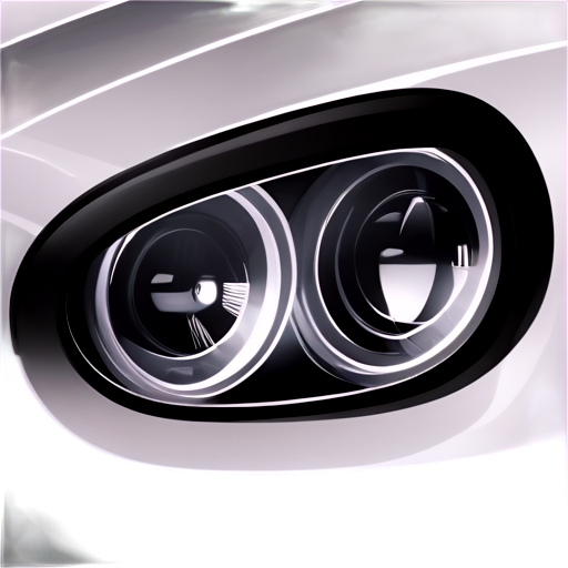 white icon, car headlights - icon | sticker