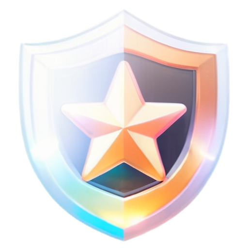 bronze star on the shield, player status for computer games - icon | sticker