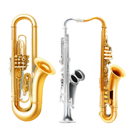 wind musical instruments - icon | sticker