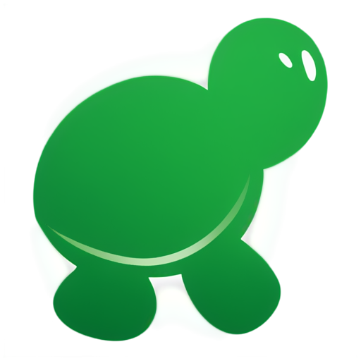 Sketch Turtle One stroke drawing pure line gradient green - icon | sticker