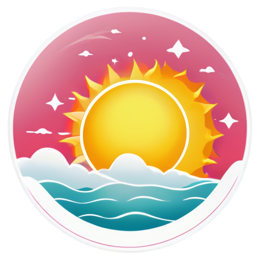 circle sunrise with s inside - icon | sticker