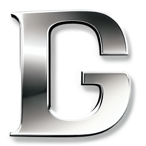 letter 'G', stainless steel - icon | sticker