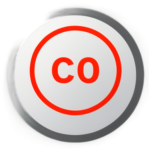 written red CO2 in circle frame - icon | sticker