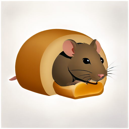 rat in bread simple icon - icon | sticker