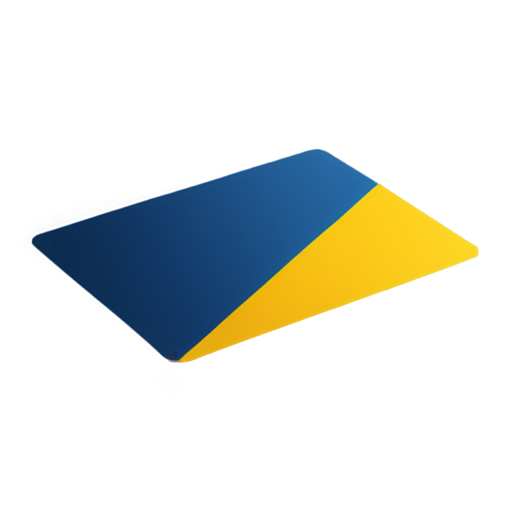 generate ID card diagonal crossed from one side top of the card in blue an yellow shade - icon | sticker