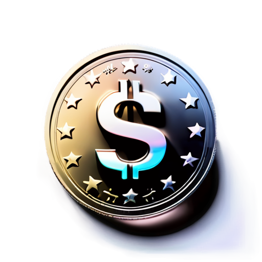 Coin with dollar $ simbol - icon | sticker