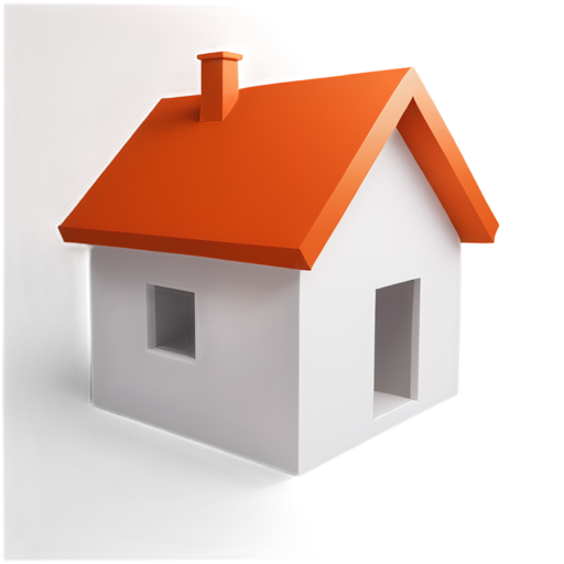 simple 3d house icon - icon | sticker