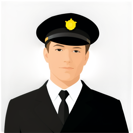 train driver in black costume with tie - icon | sticker