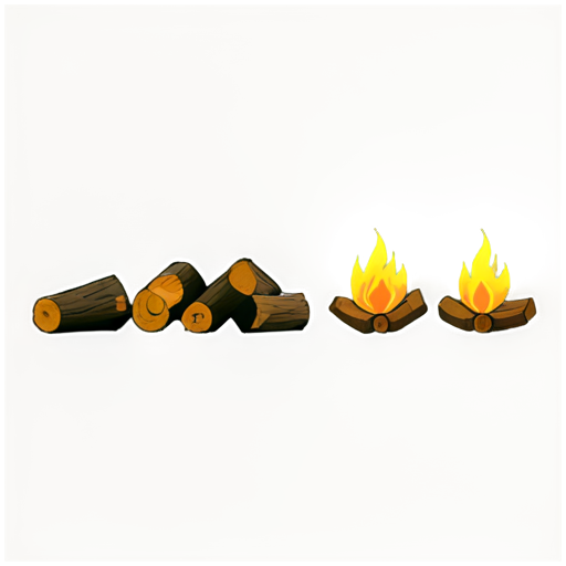 a beautiful stronger burning firewoods - icon | sticker