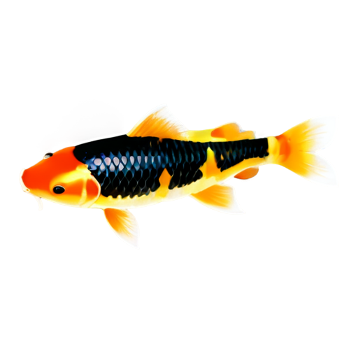 koi fish, minimalism, two fish, two colour, black and rad - icon | sticker