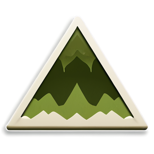 round military green and chalky chevron inside the triangle and bottom island - icon | sticker