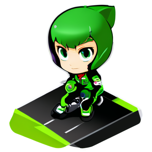 green square racing track - icon | sticker