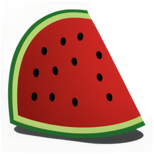 Semicircle slice of watermelon - icon | sticker