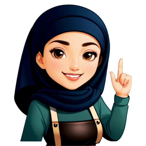 woman chef with hijab smiling - icon | sticker