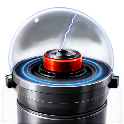 Centrifuge with superpowers, with lightnings around - icon | sticker