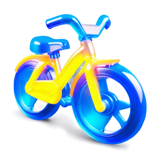 YELLOW BICYCLE WITH BLUE WHEELS - icon | sticker