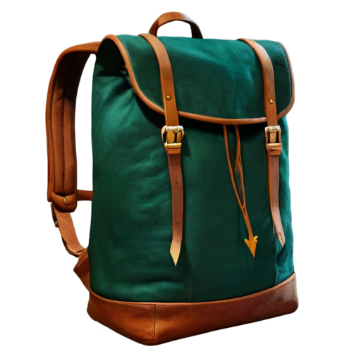 medieval backpack with green arrow coming out of it - icon | sticker