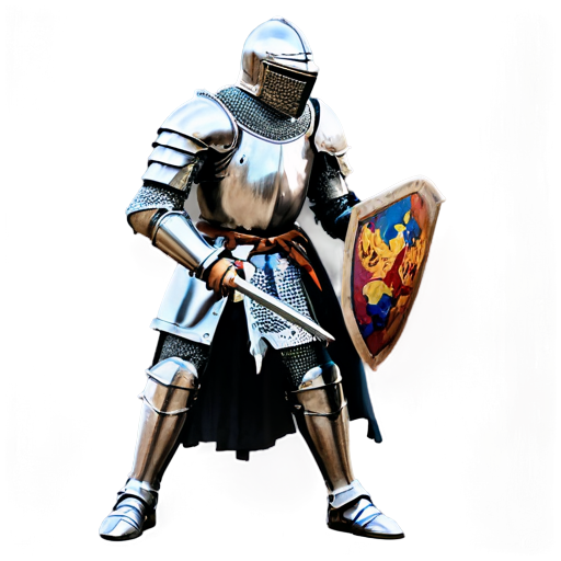 artistic art style medieval knight stealing - icon | sticker