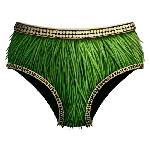 simple poor tribal jungle medieval panties made of grass - icon | sticker