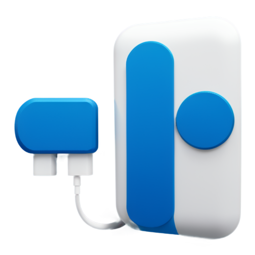 wall box Charging station electro car, realistic, blue, white, symple - icon | sticker