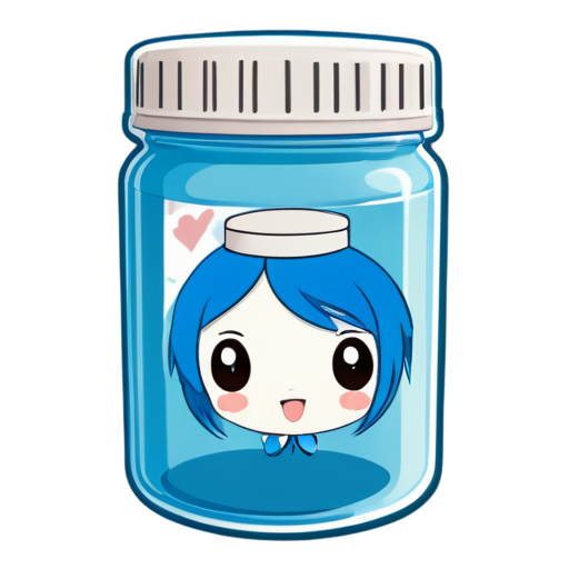 cute blue medicine can - icon | sticker