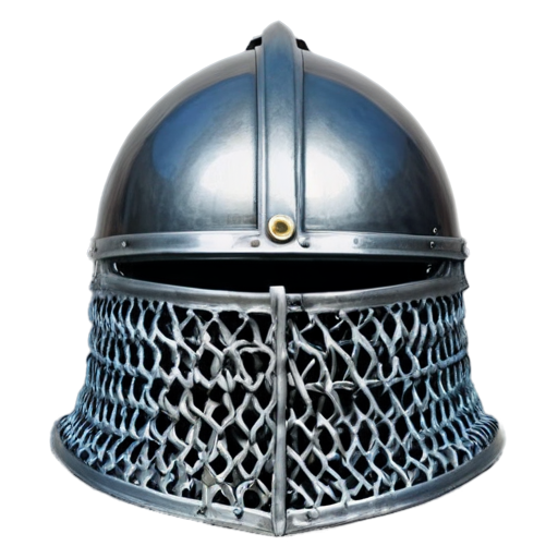 Simple poor medieval chainmail helmet - icon | sticker