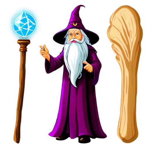 wizard stuff wooden more like stick - icon | sticker