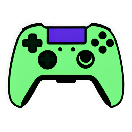 Generate me a purple and green cyberpunk gamepad - icon | sticker