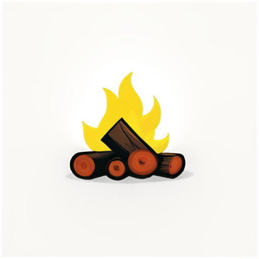 a beautiful burning firewoods, flame - icon | sticker