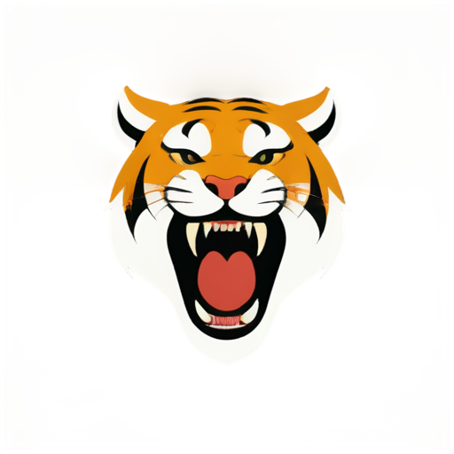 tiger open mouth - icon | sticker