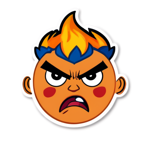 Simple angry face with word “aypiha”, flat - icon | sticker