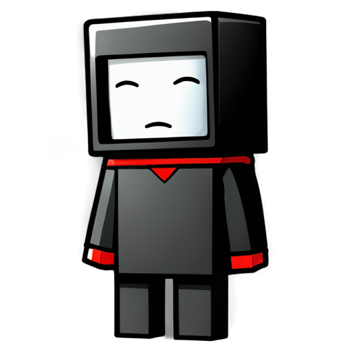 ONE blocky red rectangle NO FACE - icon | sticker