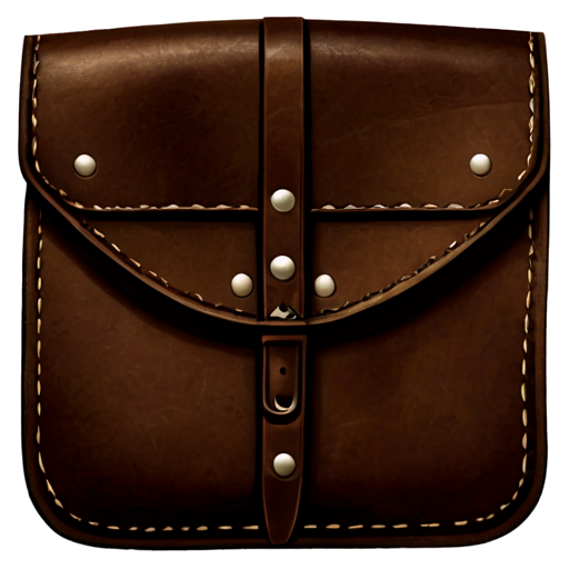 Simple poor medieval leather bag - icon | sticker