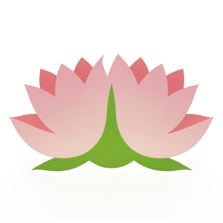 Lotus flower with pink petals,lotus leaves,simple composition,fine texture, - icon | sticker