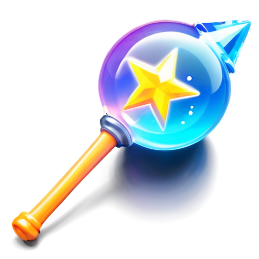 The coolest magic staff of the grand wizard is tilted 45 degrees - icon | sticker