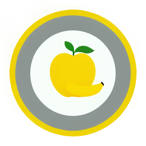 Tnyamki title with banana and apple and pear in circle, flat style, logo - icon | sticker