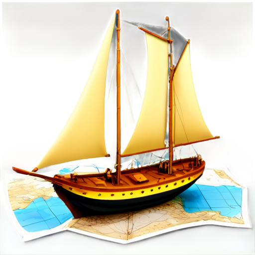 The ship, on the map, sends navigation data - icon | sticker