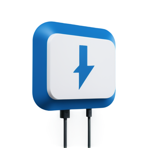 wallbox Charging station electro car, blue, white, sympel - icon | sticker