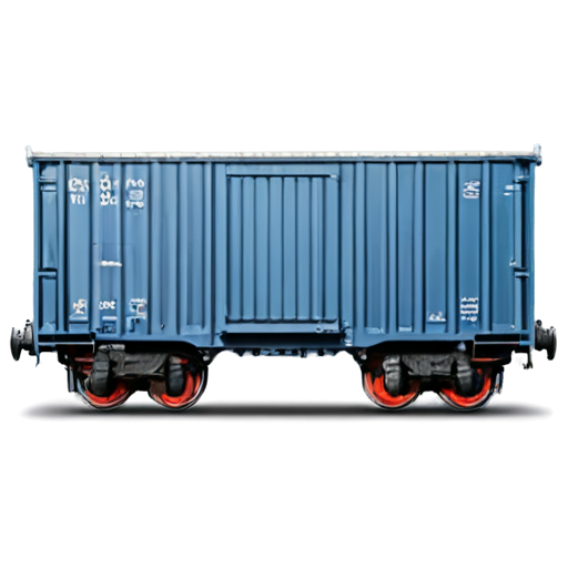 the freight car of the train is blue, without details - icon | sticker