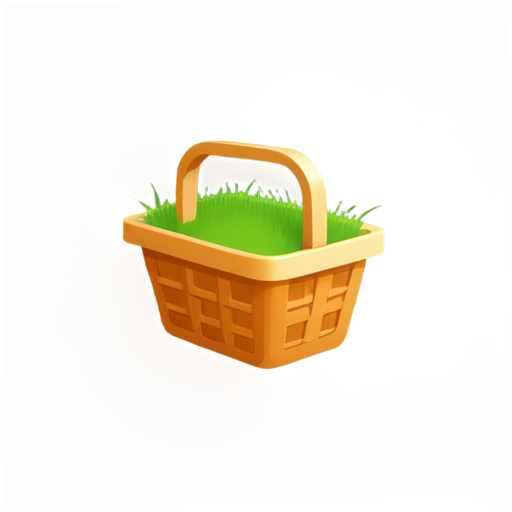 3d geolocation pin with picnic basket and grass on it - icon | sticker