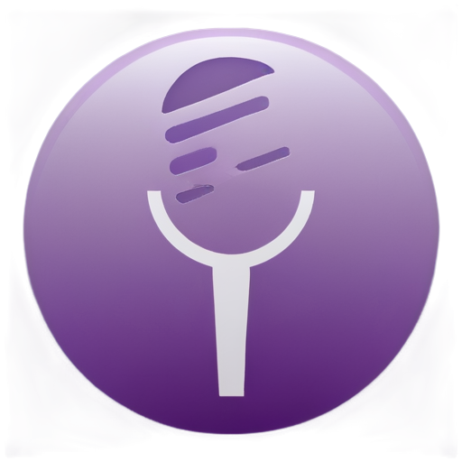 microphone logo in purple circle with glare - icon | sticker