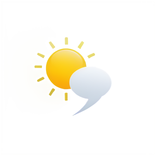 weather app icon. W letter into sun - icon | sticker