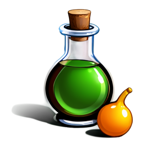 I need you to create a high-quality, visually appealing icon for a computer game. This icon will represent a potion that resets a user's cooldown. I need clock in this icon - icon | sticker