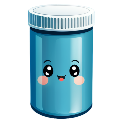 cute blue medicine can - icon | sticker