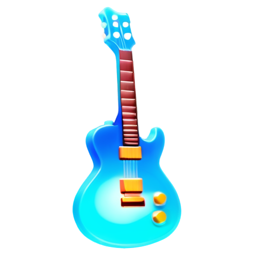 3D guitare hovers in the air - icon | sticker