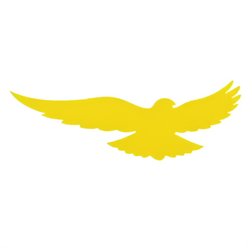 Yellow Falcon flying - icon | sticker