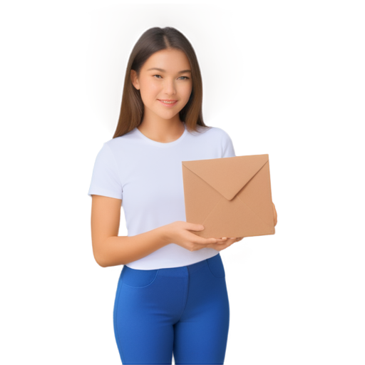 pretty girl with mail - icon | sticker